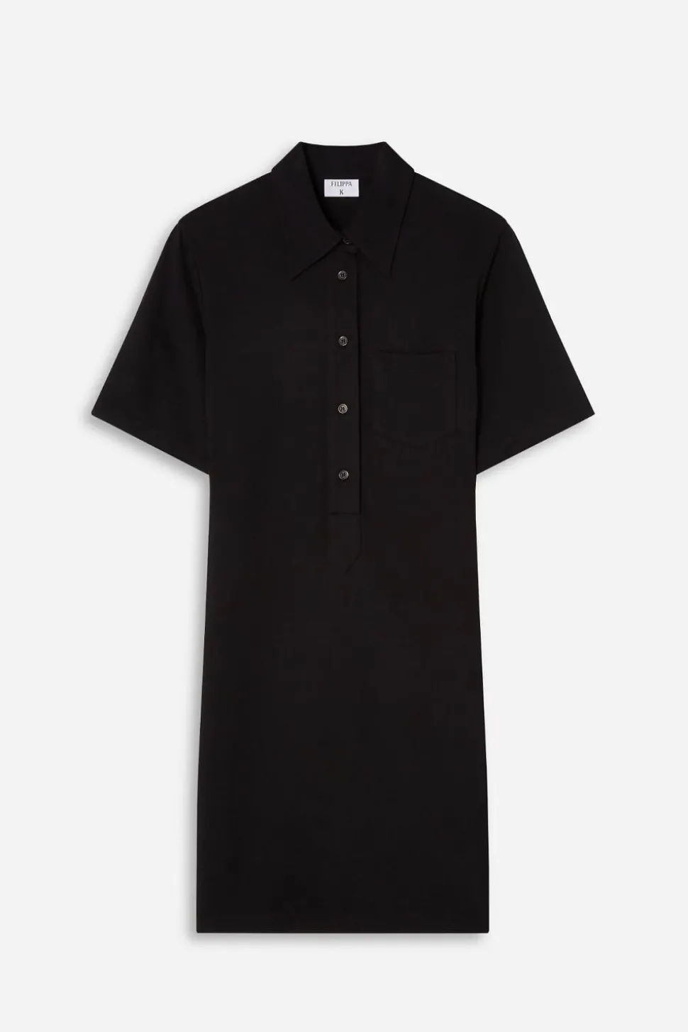 Jersey Shirt Dress Black