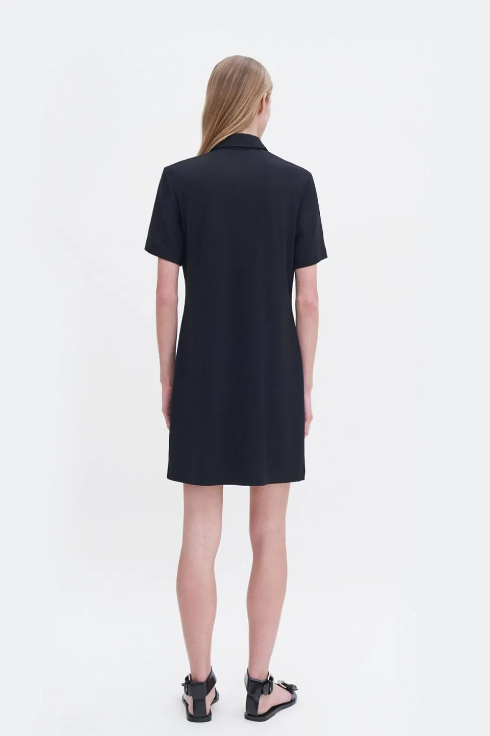 Jersey Shirt Dress Black