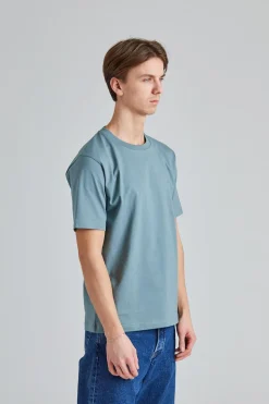 Johannes Organic Norse Logo Print T-Shirt Greyish Blue