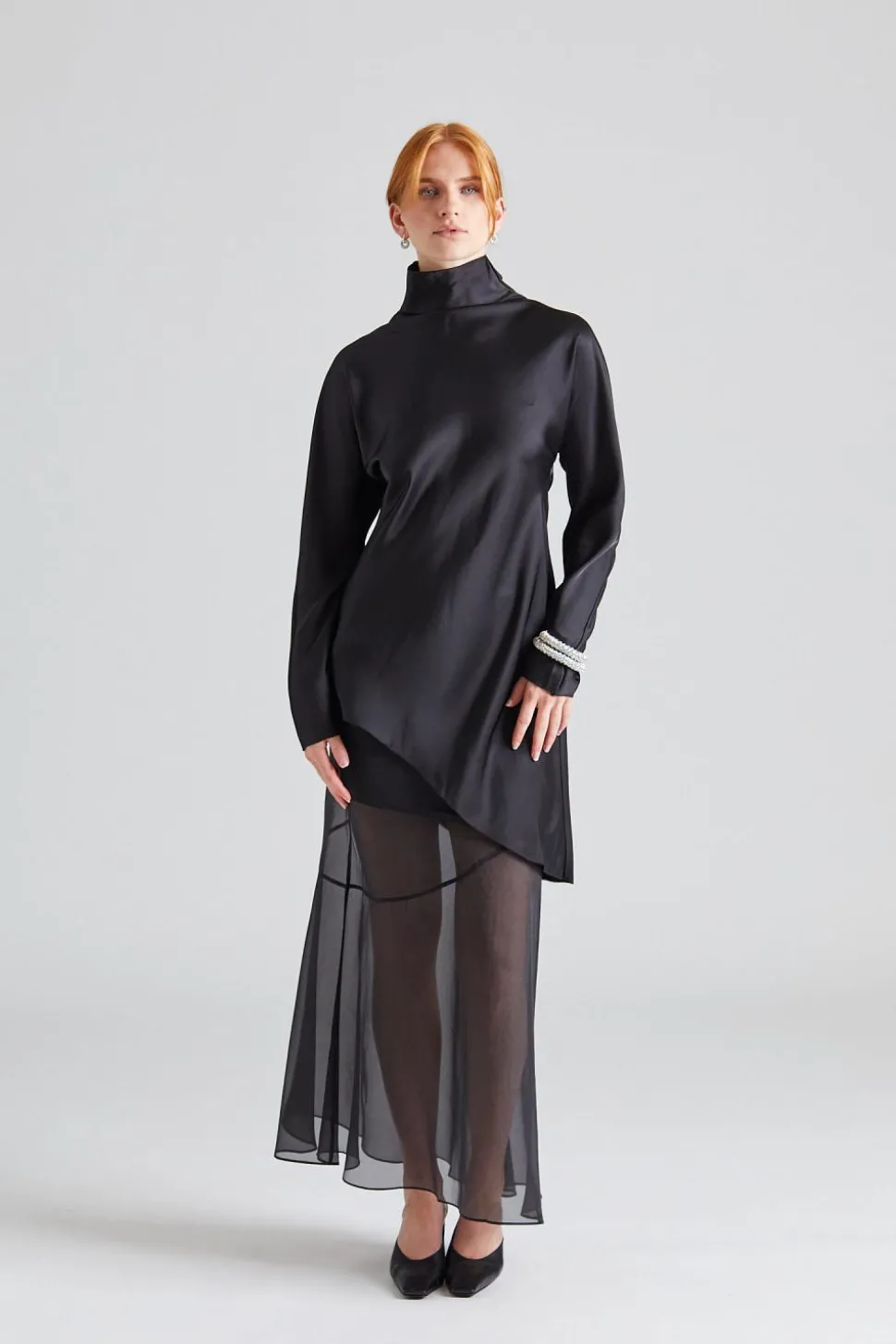 Kalisa Asymmetric Blouse Black