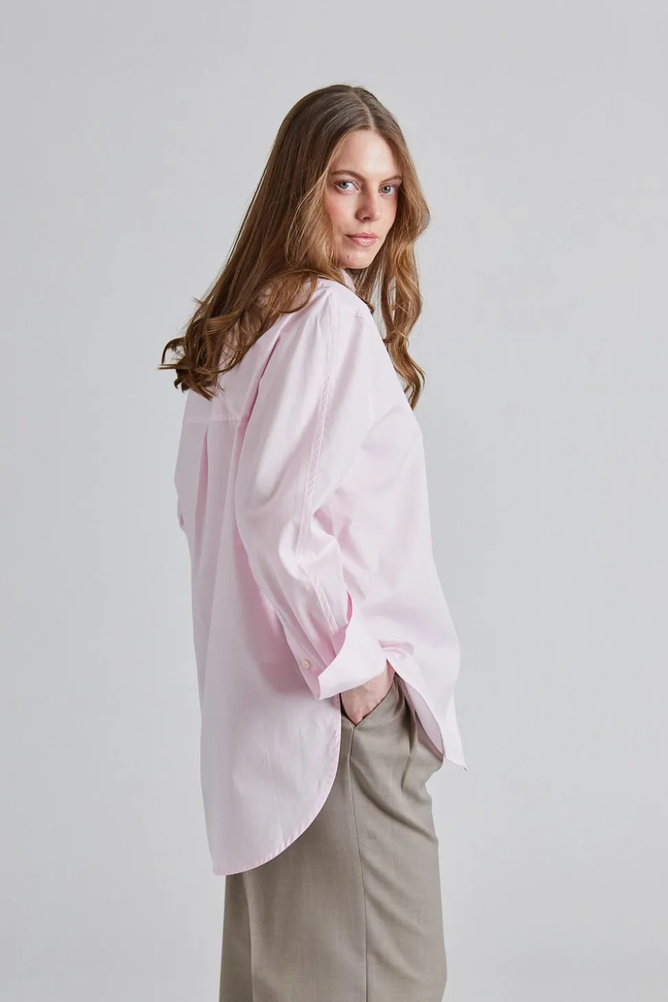 Kimono-Sleeve Poplin Shirt Blossom