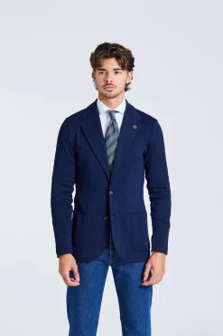 Knit Jacket Cotton Navy