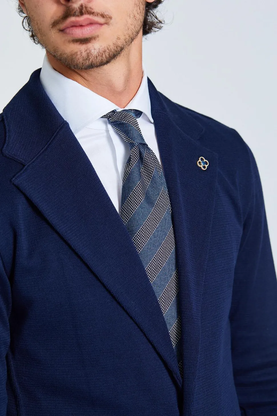 Knit Jacket Cotton Navy