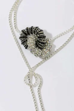 Knot Box Chain Tie Black/Silver