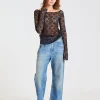 Lace Off Shoulder Top Black