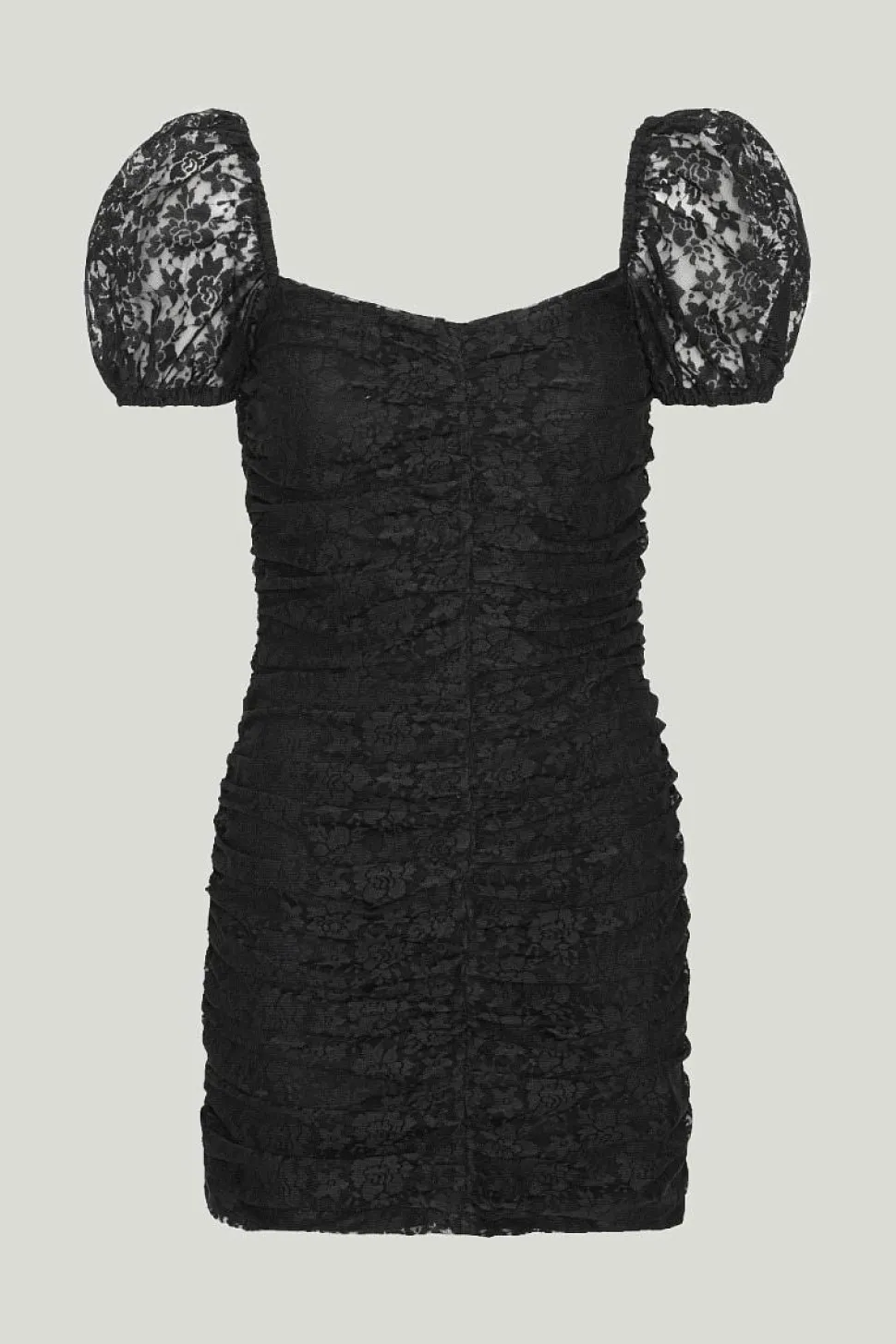 Lace Puff Sleeve Dress Black