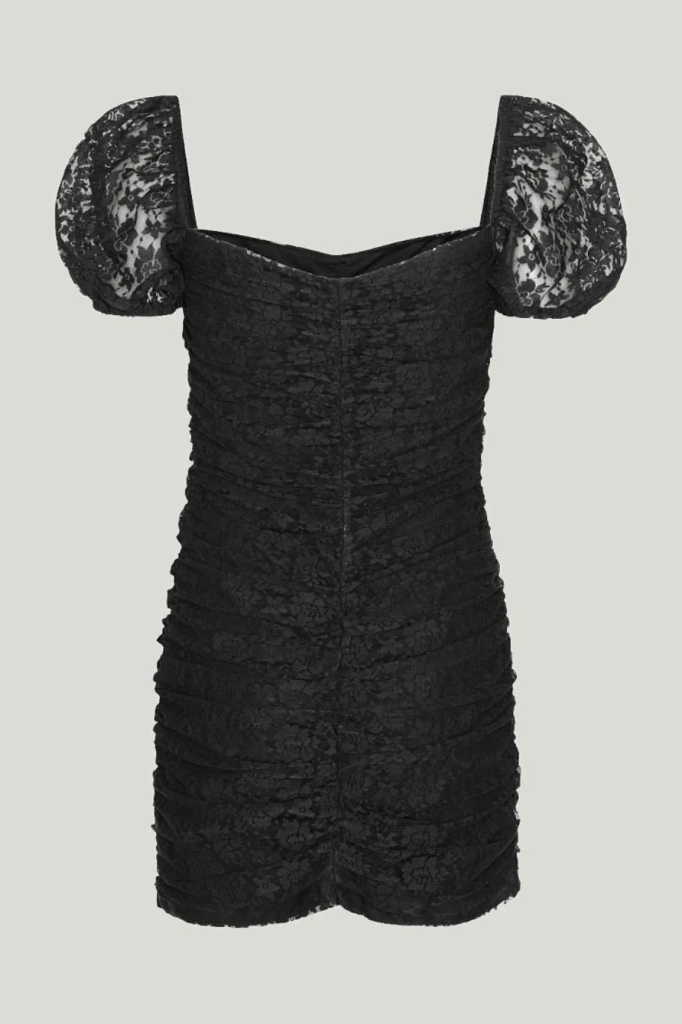 Lace Puff Sleeve Dress Black