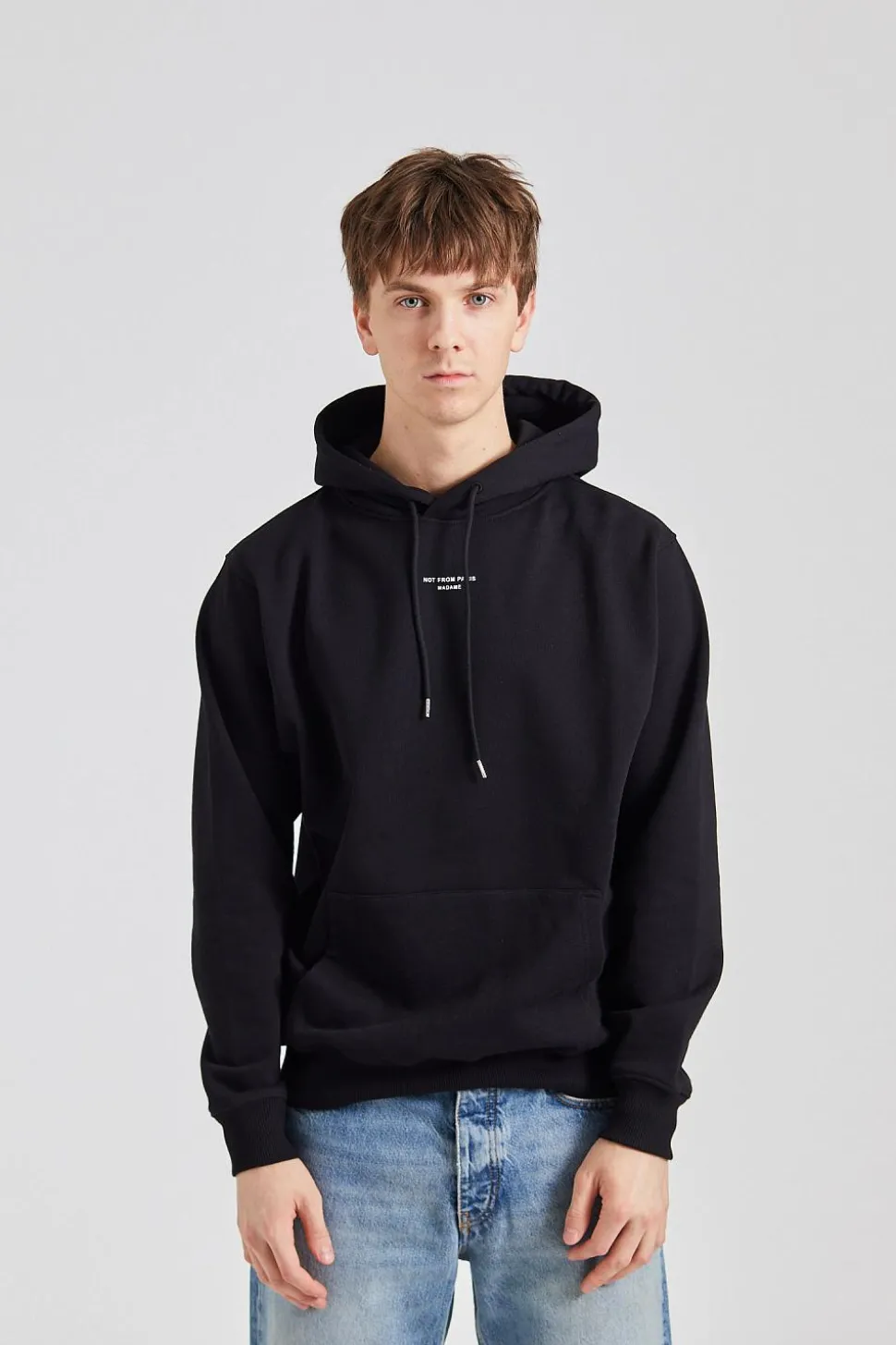 Le Hoodie Slogan à Poche Classique Black