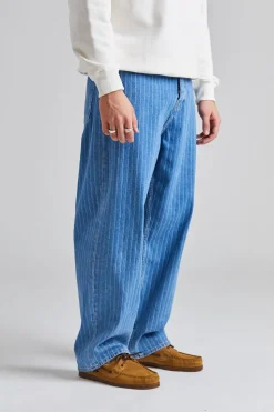 Le Jean Baggy Rayures Light Blue
