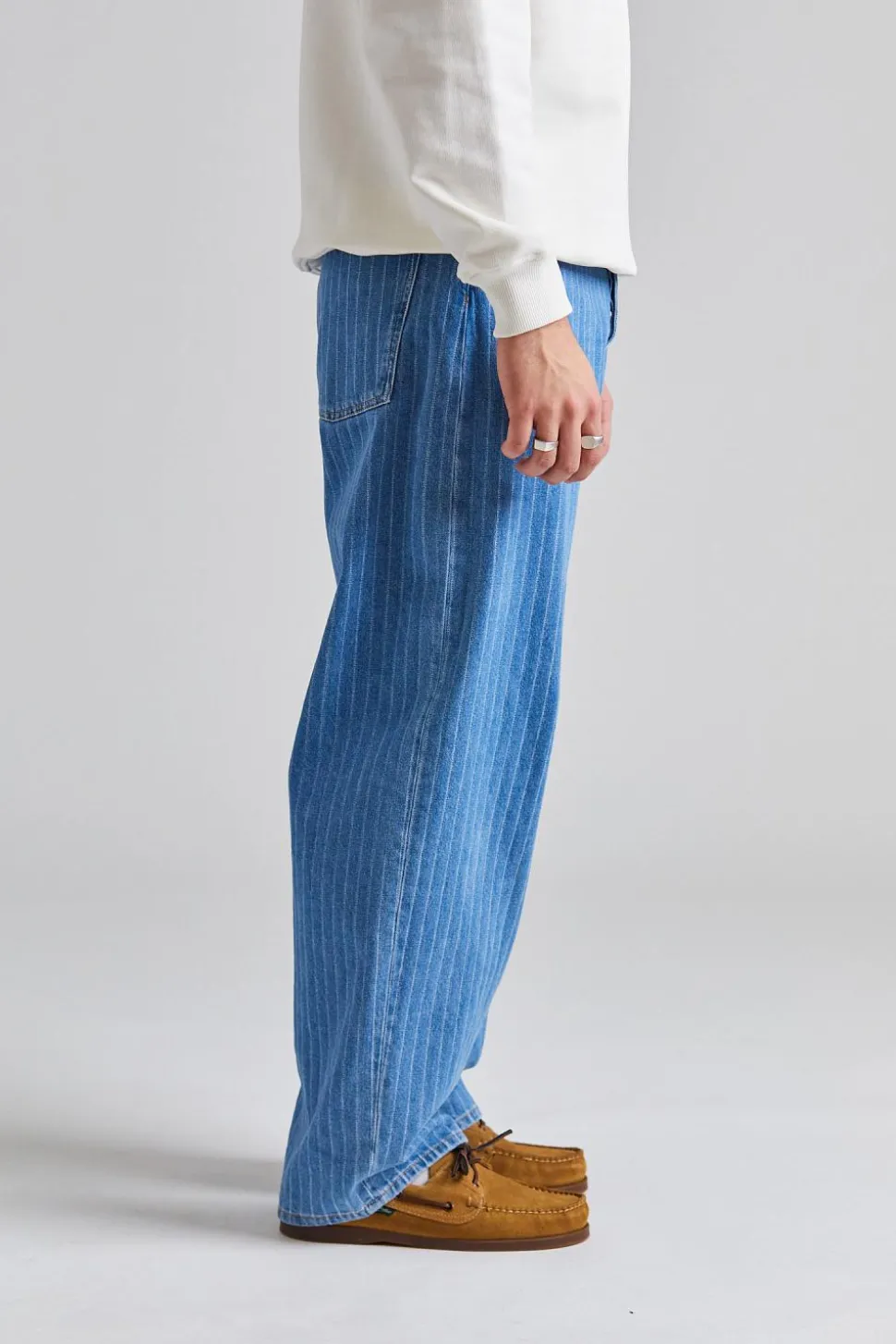 Le Jean Baggy Rayures Light Blue