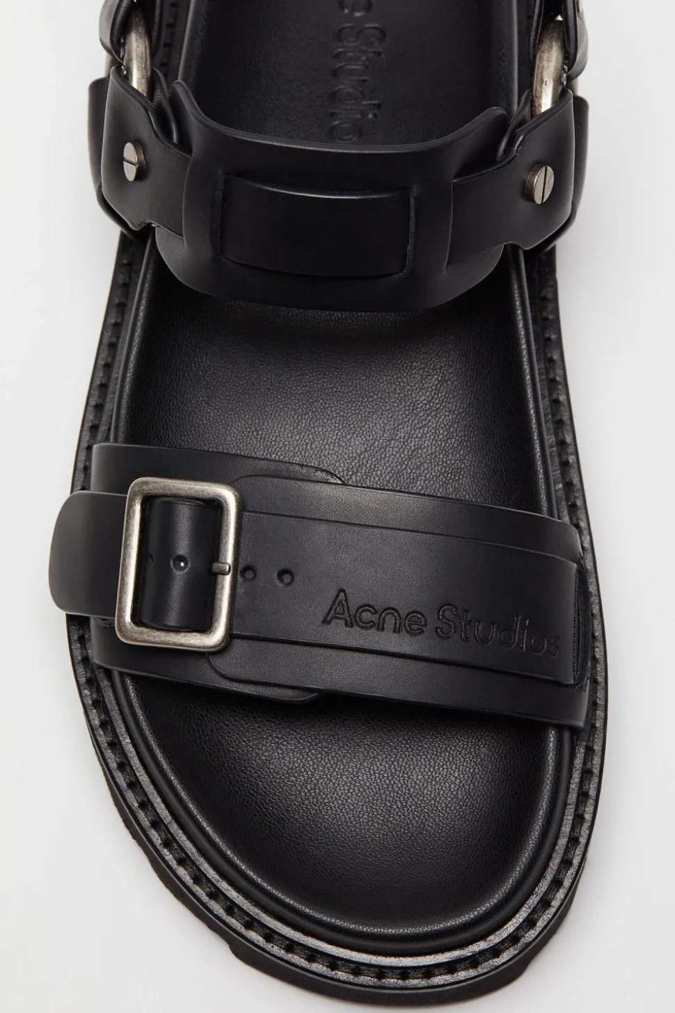 Leather Buckle Sandal Black FN-WN-SHOE000897