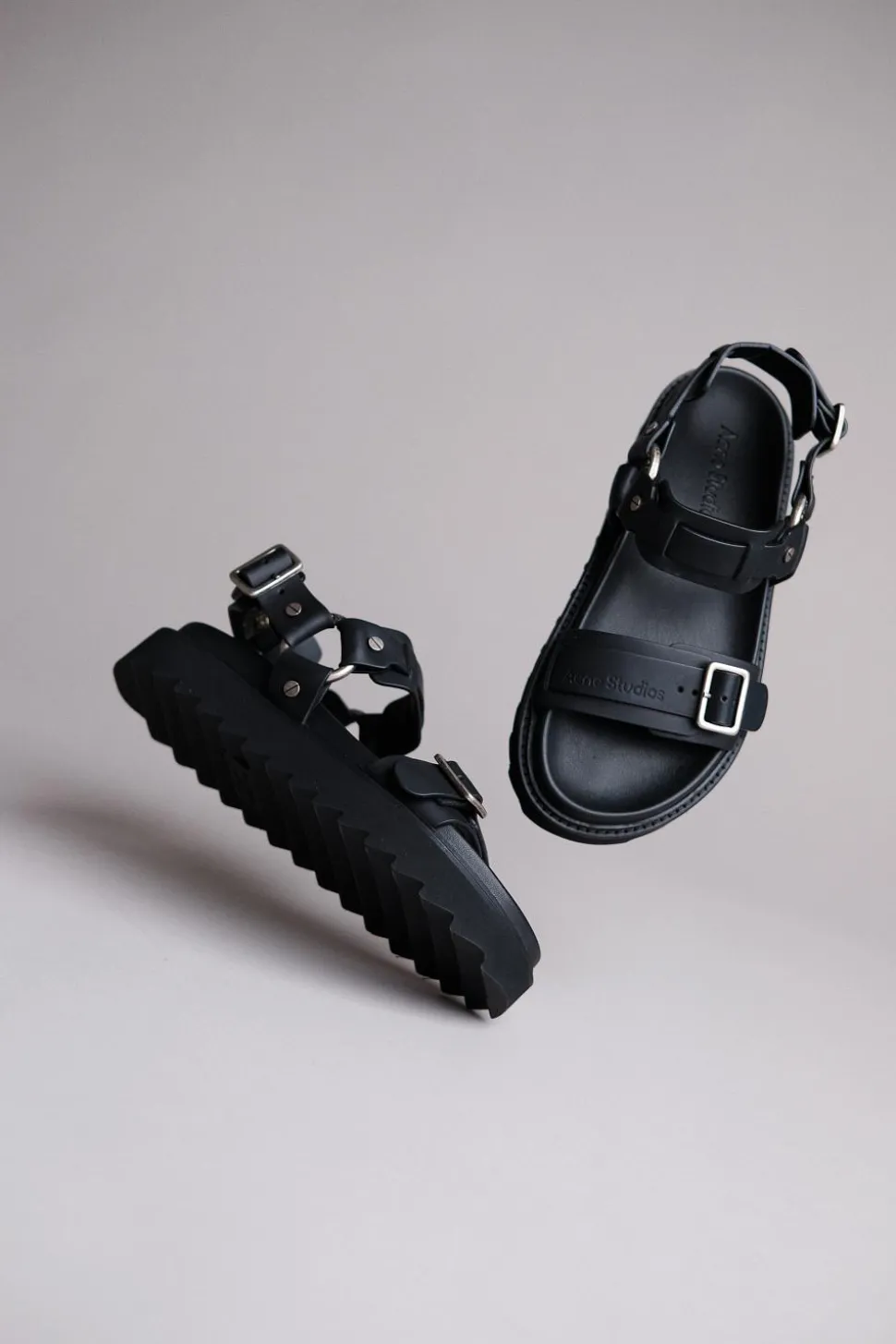 Leather Buckle Sandal Black FN-WN-SHOE000897