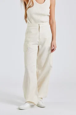 Light Cargo Trousers Bone White