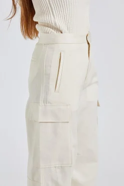 Light Cargo Trousers Bone White