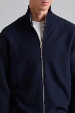 Links Cotton Linen Zip Jacket Navy