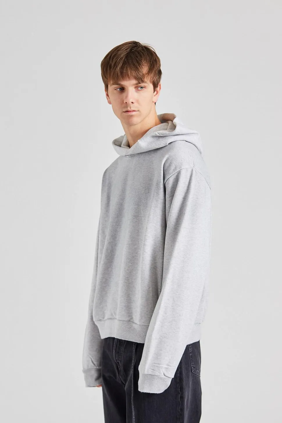 Logo Hooded Sweater Pale Grey Melange FN-UX-SWEA000023