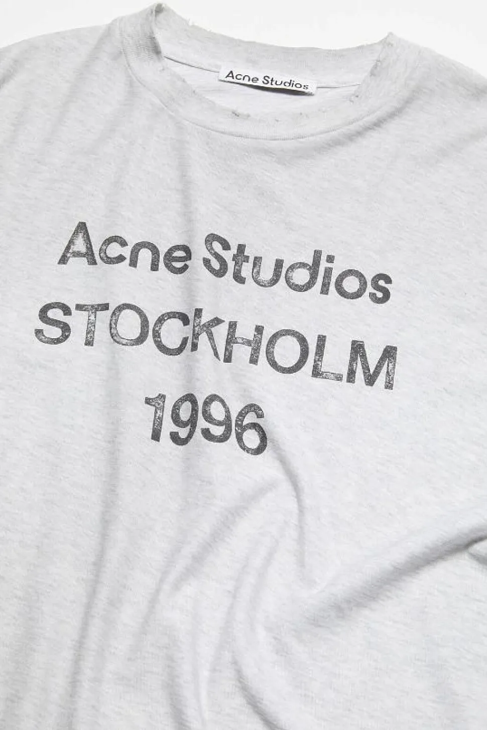 Logo T-shirt - Relaxed Unisex Fit Pale Grey Melange FN-UX-TSHI000017