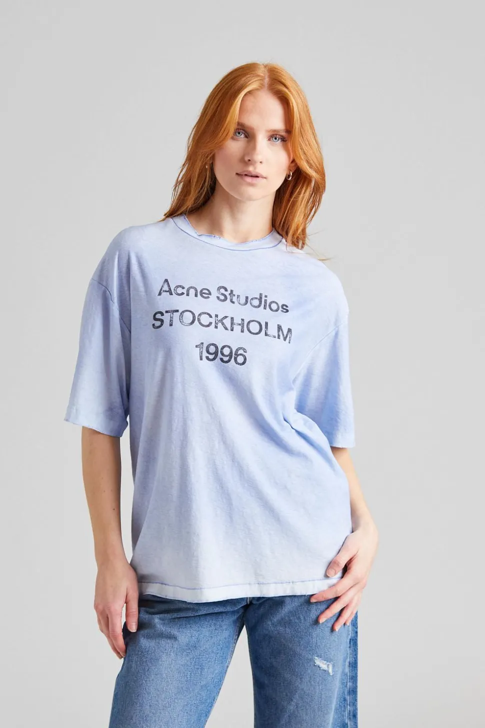 Logo T-shirt Relaxed Fit Dusty Blue FN-UX-TSHI000013
