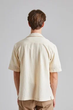 Loose Weave Check Shirt Ecru
