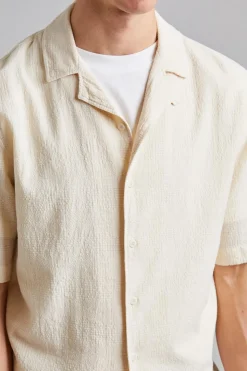 Loose Weave Check Shirt Ecru