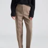 Low-Waist Tailored Trousers Oat Melange