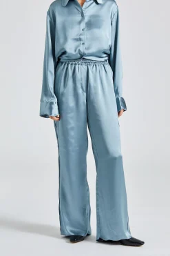 Luka Satin Trousers Blue