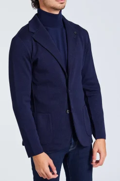 Man Knit Jacket Blue