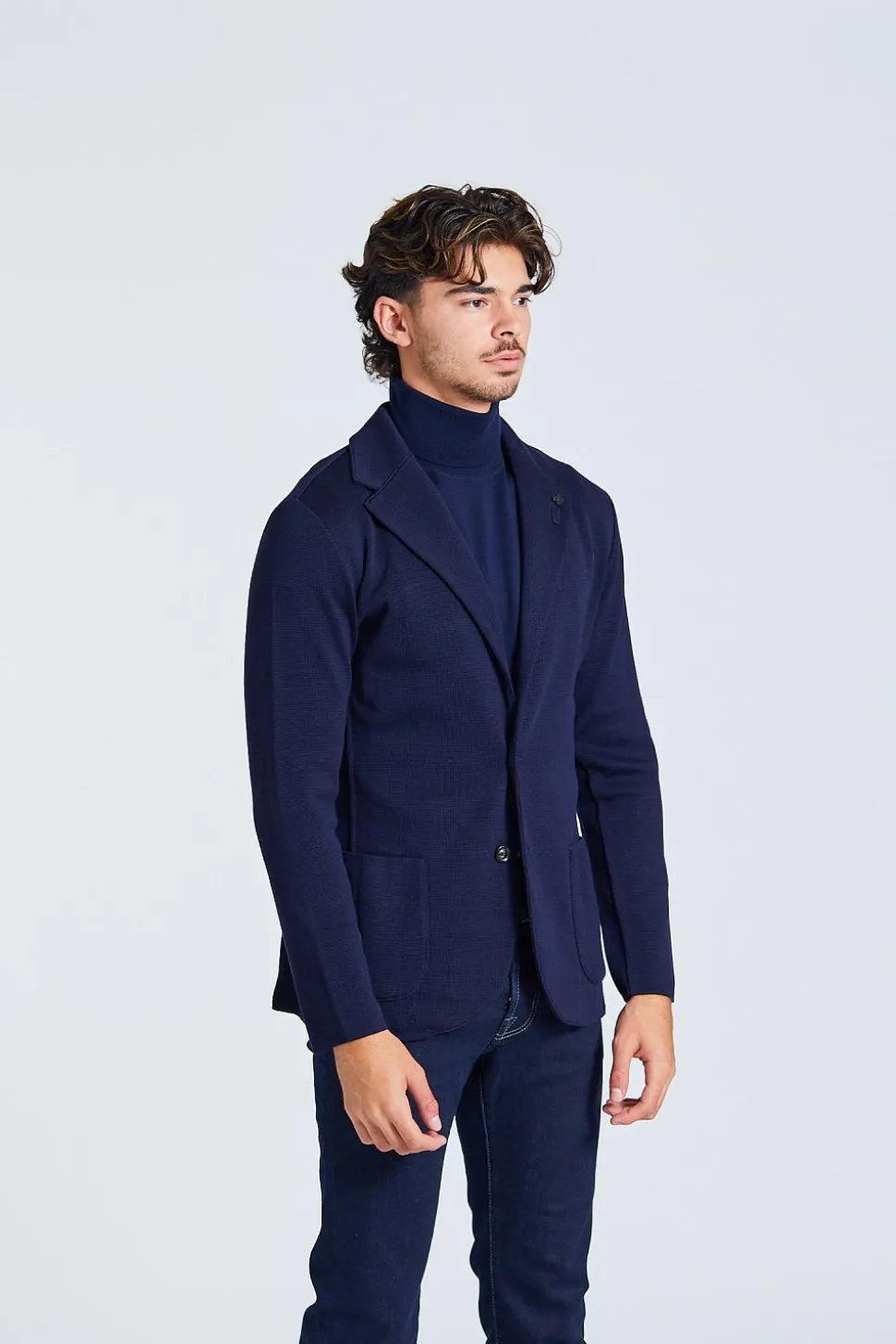 Man Knit Jacket Blue