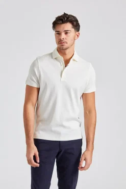 Mercerized Jersey Polo Shirt Off White