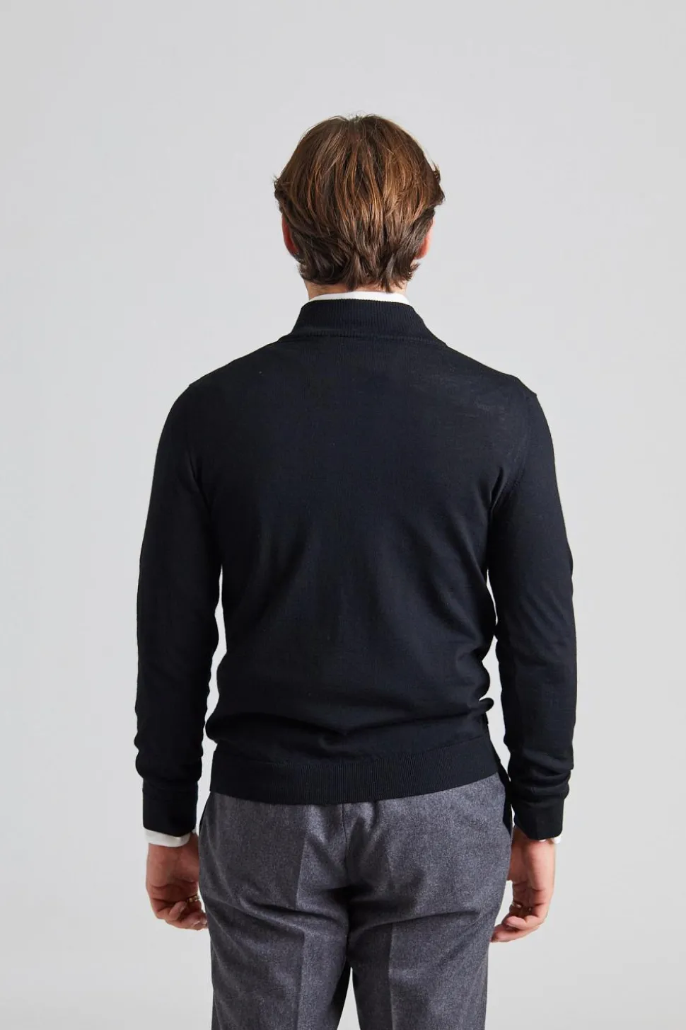 Merino Extrafine Half Zip Black