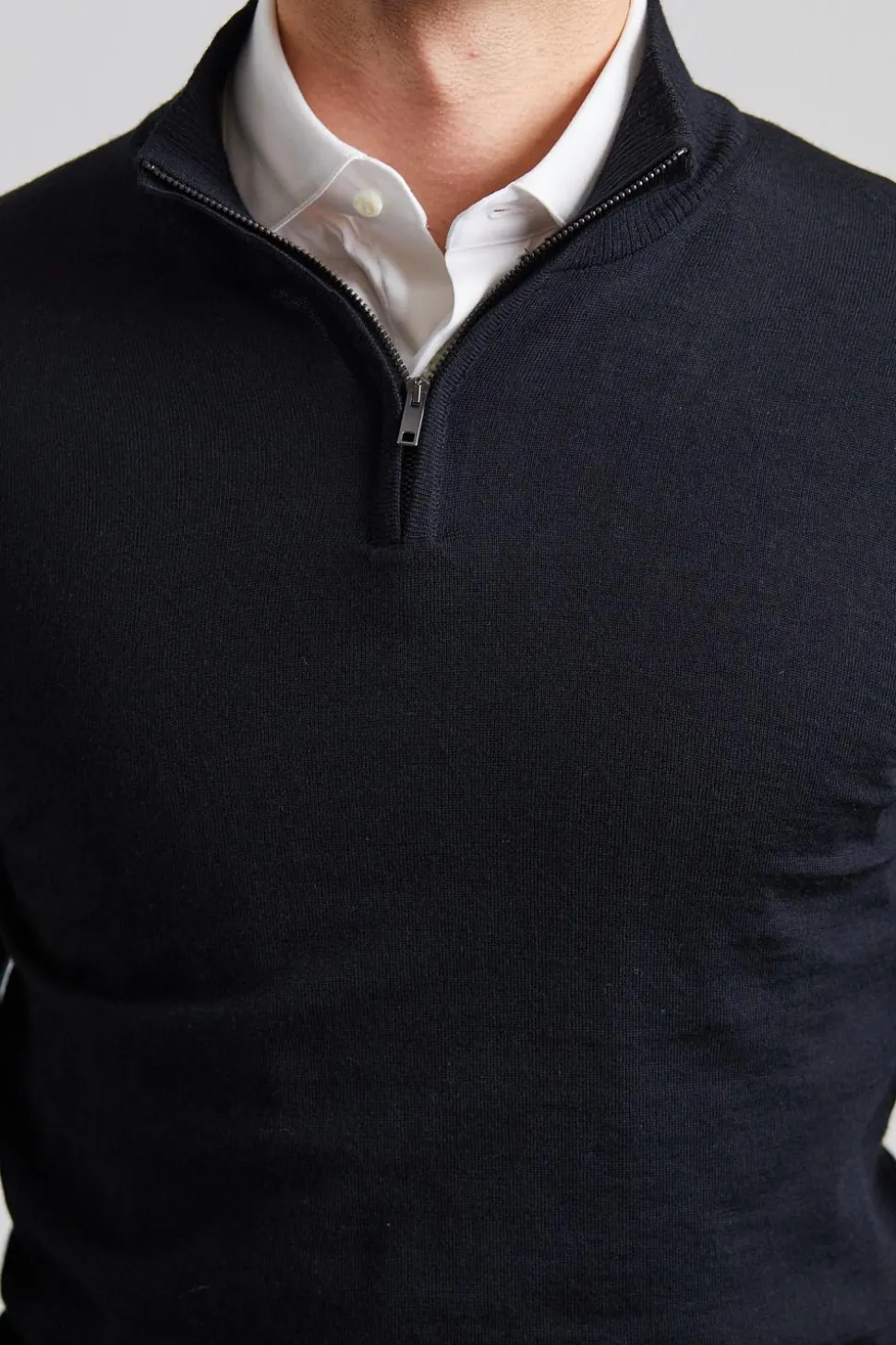 Merino Extrafine Half Zip Black