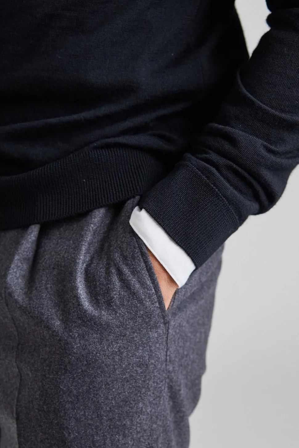 Merino Extrafine Half Zip Black