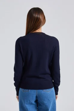 Merino R-Neck Sweater Navy