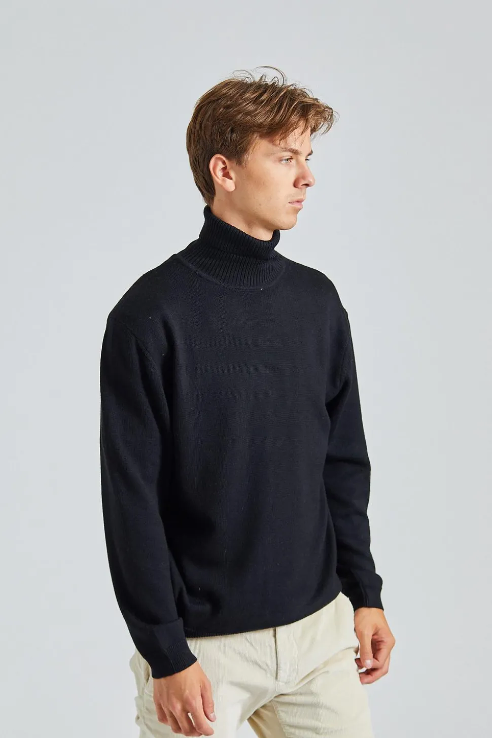 Merino Rollneck Black