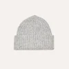 Merino Wool Ribbed Knit Beanie Ramor Grey