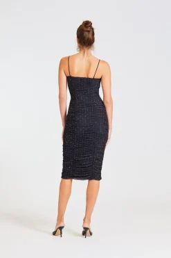 Mesh Midi Dress Black