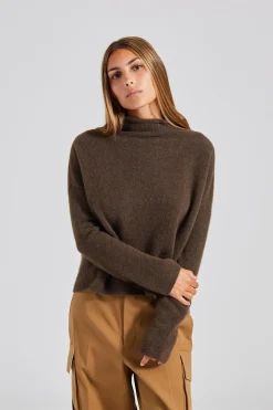 Mika Yak Funnelneck Sweater Driftwood