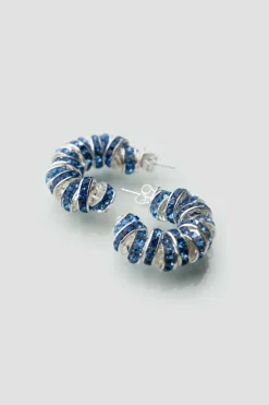 Mini Diamond Hoops Sapphire