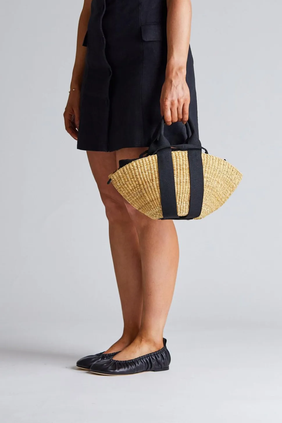 Mini Sophie Black Handle Black Pouch