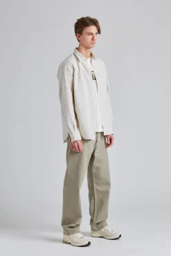 Mo Oversized Striped Shirt Chestnut