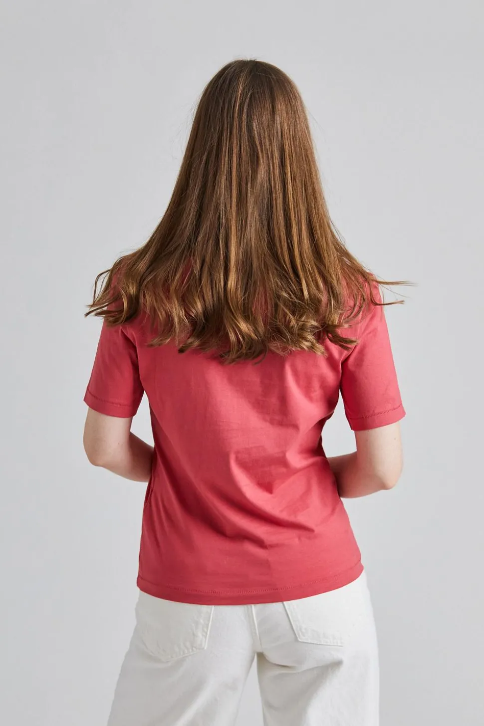 Mock Neck Tee Light Raspberry