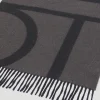 Monogram Jacquard Wool Scarf Charcoal Melange