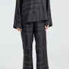 Monogram Silk PJ Bottoms Black