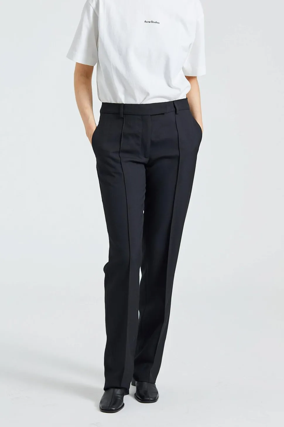 Narrow Tailored Trousers Black FN-WN-TROU001061