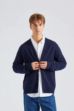 Norse Standard Merino Lambswool Cardigan Dark Navy