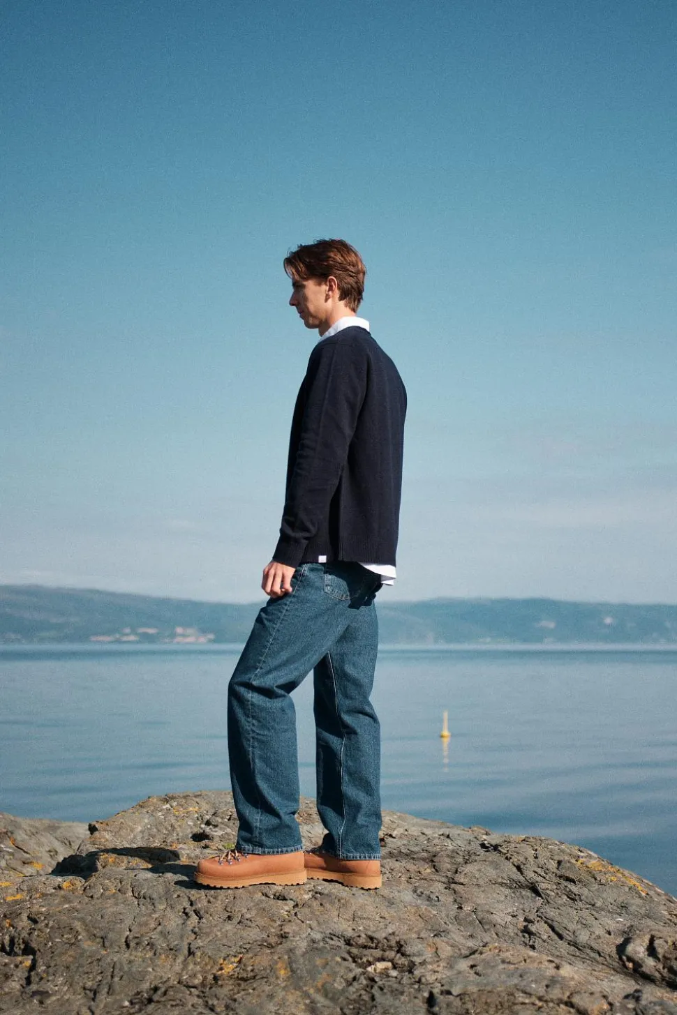 Norse Standard Merino Lambswool Cardigan Dark Navy
