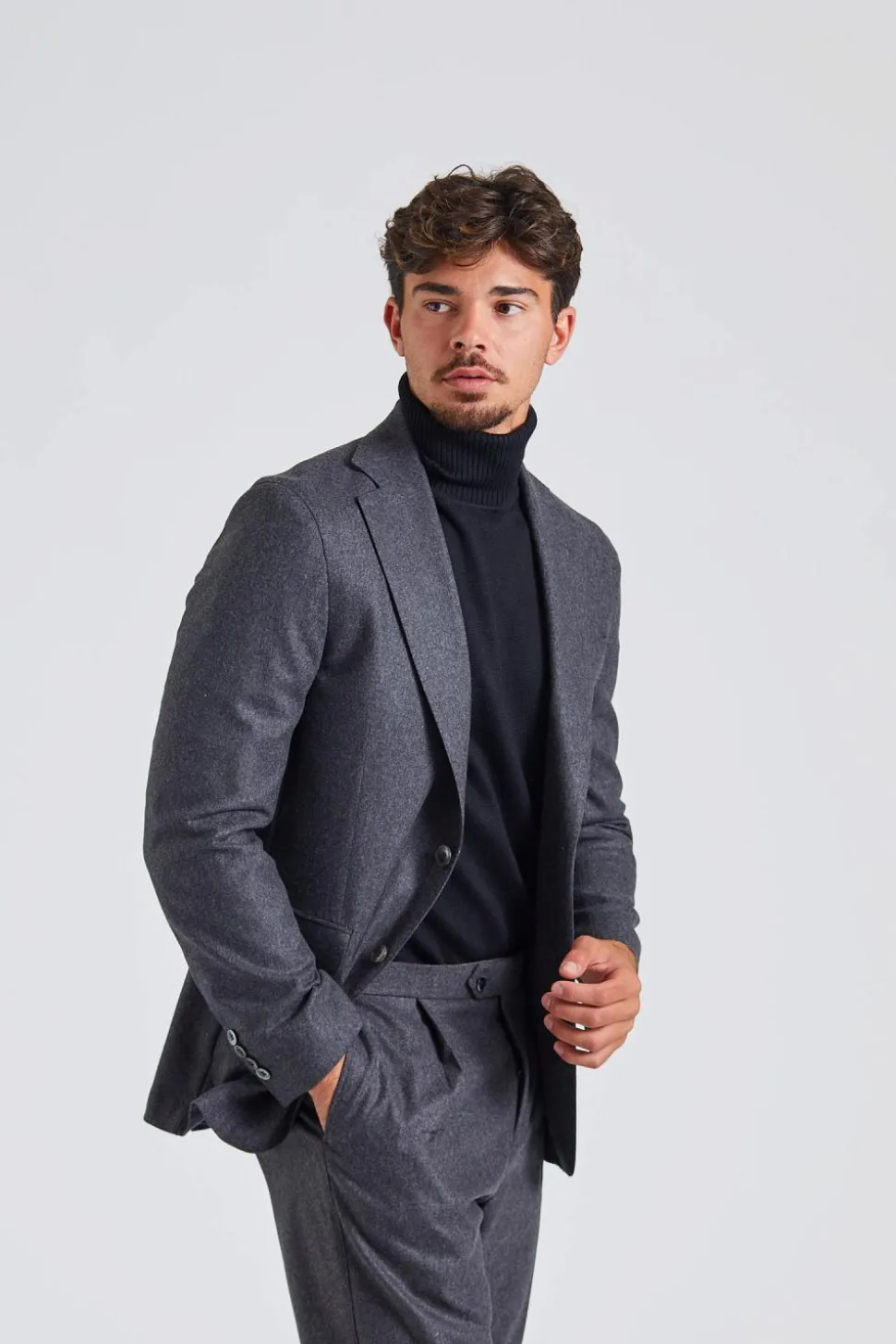N.Siena Flanell Blazer Grey