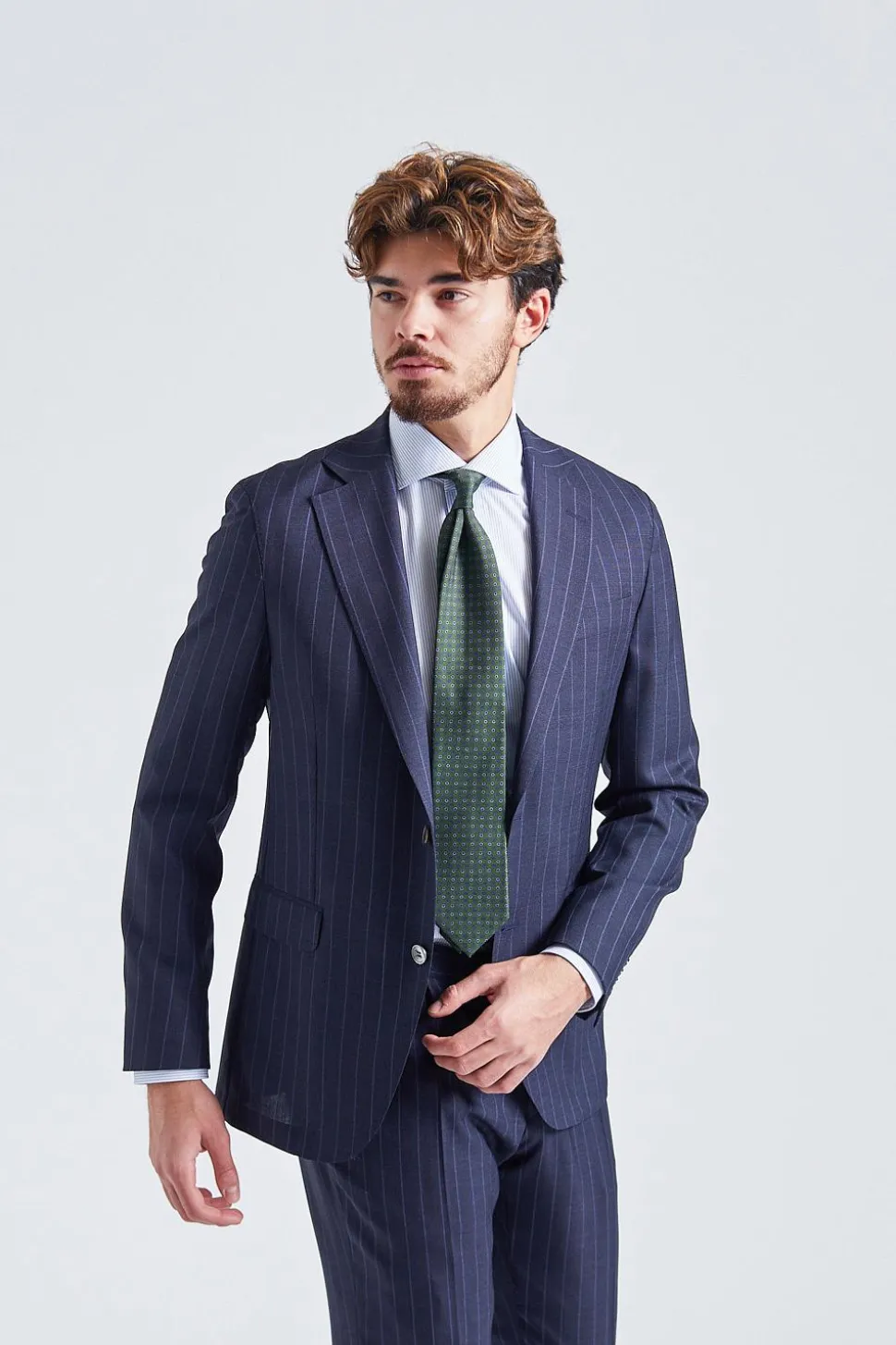 N.Siena Navy Pinstripe