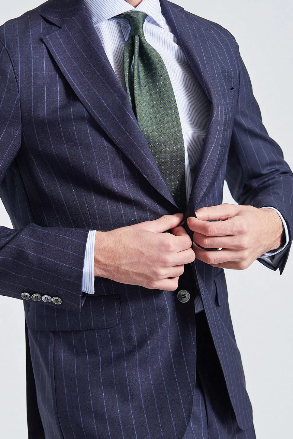 N.Siena Navy Pinstripe
