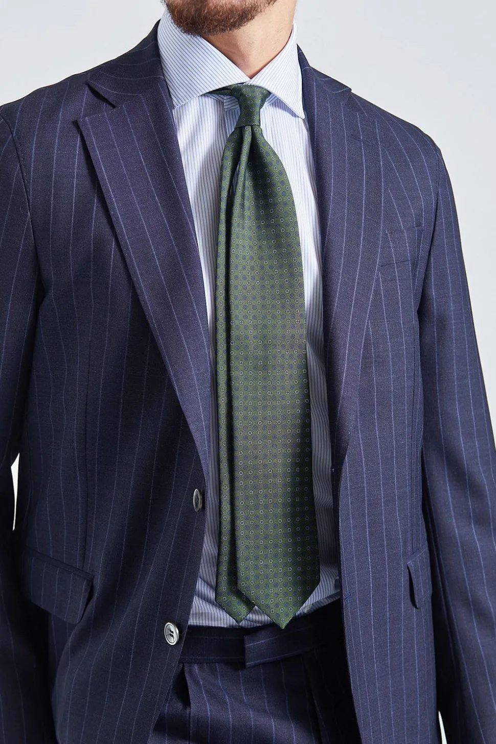 N.Siena Navy Pinstripe